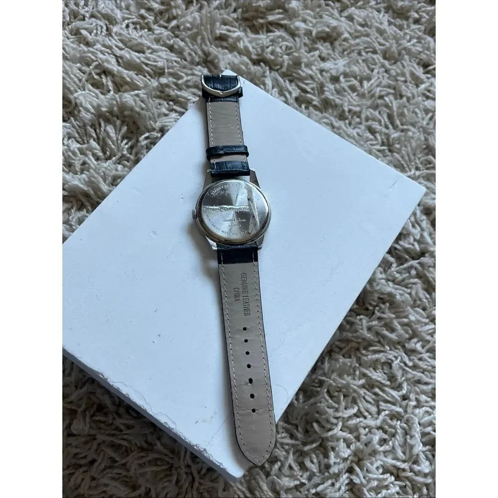 Limited Release Mickey Disneyland Resort Watch St Steel Back Black Leather Band